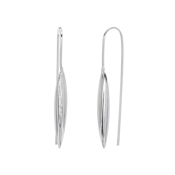 Sterling Silver Long Marquis Threader Earrings - Picture 1 of 1